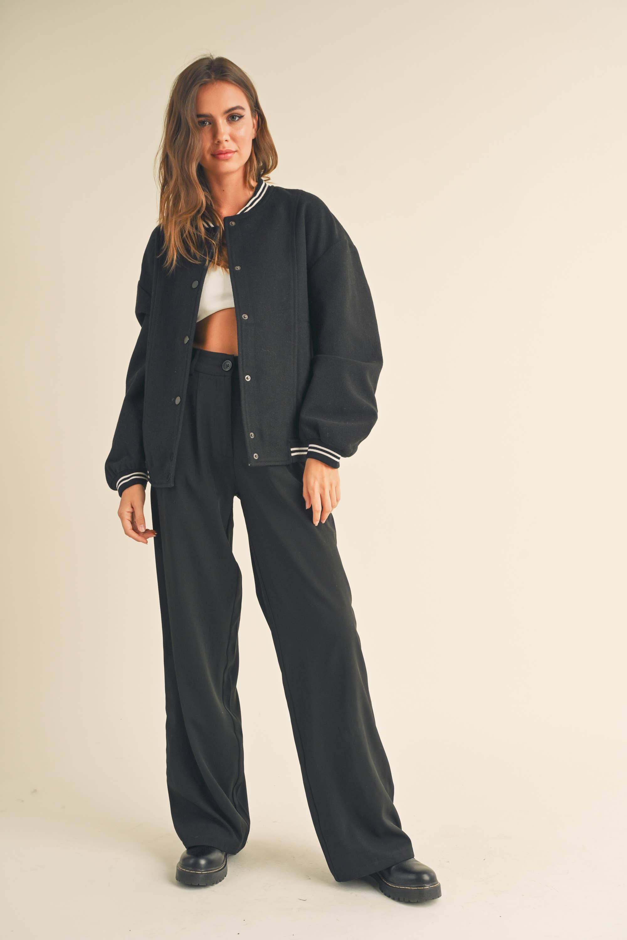 Women's Sequin Logo Bomber Jacket | Online Rock Shop